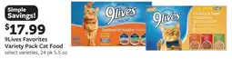 Fareway 9Lives Favorites Variety Pack Cat Food offer