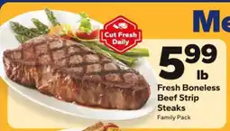 Save a Lot Fresh Boneless Beef Strip Steaks offer