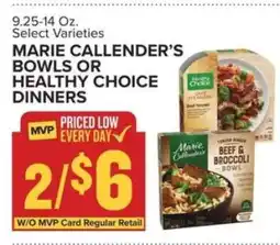 Food Lion Marie Callender's Bowls or Healthy Choice Dinners offer
