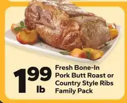 Save a Lot Fresh Bone-In Pork Butt Roast or Country Style Ribs Family Pack offer