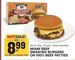 Food Lion Miami Beef Smashed Burgers or 100% Beef Patties offer