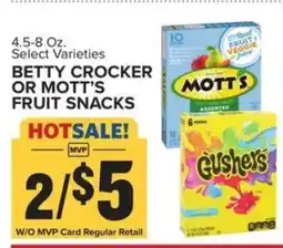Food Lion Betty Crocker or Mott's Fruit Snacks offer