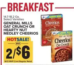 Food Lion General Mills Oat Crunch or Hearty Nut Medley Cheerios offer