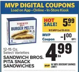 Food Lion Sandwich Bros. Pita Snack Sandwiches offer
