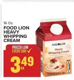 Food Lion FOOD LION HEAVY WHIPPING CREAM offer