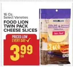 Food Lion FOOD LION TWIN PACK CHEESE SLICES offer