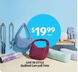 Aldi Quilted Carryall Tote offer