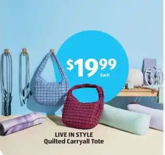 Aldi Quilted Carryall Tote offer
