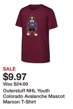 Dick's Sporting Goods Outerstuff NHL Youth Colorado Avalanche Mascot Maroon T-Shirt offer
