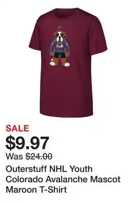 Dick's Sporting Goods Outerstuff NHL Youth Colorado Avalanche Mascot Maroon T-Shirt offer