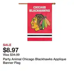 Dick's Sporting Goods Party Animal Chicago Blackhawks Applique Banner Flag offer