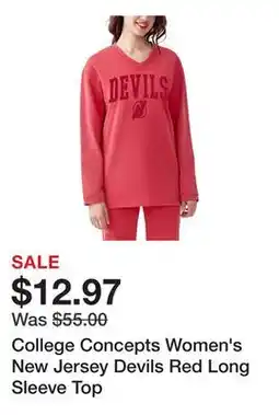 Dick's Sporting Goods College Concepts Women's New Jersey Devils Red Long Sleeve Top offer