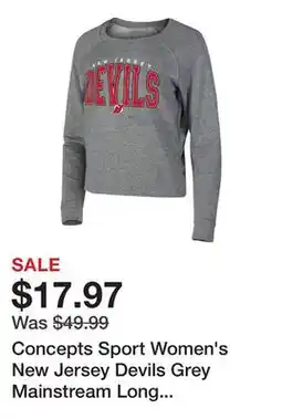 Dick's Sporting Goods Concepts Sport Women's New Jersey Devils Grey Mainstream Long Sleeve T-Shirt offer