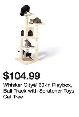 Petsmart Whisker City 60-in Playbox, Ball Track with Scratcher Toys Cat Tree offer