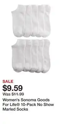 Kohl's Women's Sonoma Goods For Life 10-Pack No Show Marled Socks offer