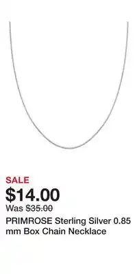 Kohl's PRIMROSE Sterling Silver 0.85 mm Box Chain Necklace offer