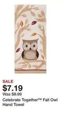 Kohl's Celebrate Together Fall Owl Hand Towel offer