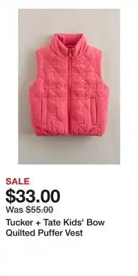 Nordstrom Tucker + Tate Kids' Bow Quilted Puffer Vest offer
