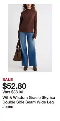 Nordstrom Wit & Wisdom Gracie Skyrise Double Side Seam Wide Leg Jeans offer