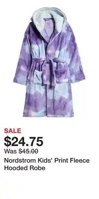 Nordstrom Nordstrom Kids' Print Fleece Hooded Robe offer