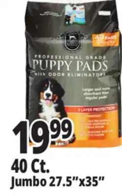 Ocean State Job Lot Huntington Pet Products Professional Grade 27.5 x 35 Puppy Pads with Odor Eliminators 40 Count offer