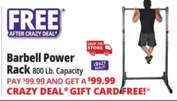 Ocean State Job Lot Barbell Power Rack with 800 lb Weight Capacity offer