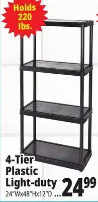 Ocean State Job Lot Maxit 4-Tier Plastic Shelving Unit 48 offer