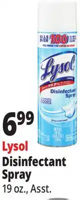 Ocean State Job Lot Lysol Crisp Linen Disinfectant Spray 19 oz offer