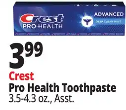 Ocean State Job Lot Crest Pro Health Toothpaste 3.5-4.3 oz., Asst offer