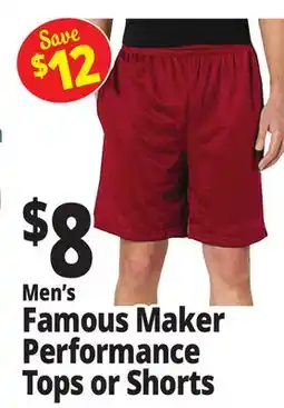 Ocean State Job Lot Men's Famous Maker Performance Tops or Shorts offer
