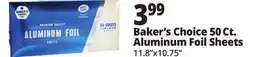 Ocean State Job Lot Baker's Choice 50 Ct. Aluminum Foil Sheets offer