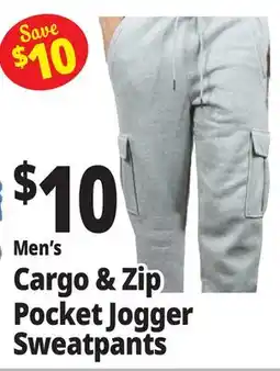 Ocean State Job Lot Men's Cargo & Zip Pocket Jogger Sweatpants offer