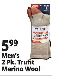 Ocean State Job Lot Men's 2 Pk. Trufit Merino Wool offer