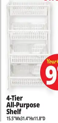Ocean State Job Lot 4-Tier All-Purpose Shelf offer