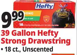Ocean State Job Lot 39 Gallon Hefty Strong Drawstring offer