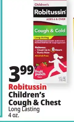 Ocean State Job Lot Robitussin Children's Cough & Chest offer