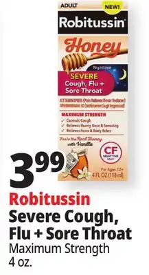 Ocean State Job Lot Robitussin Severe Cough, Flu + Sore Throat offer