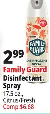 Ocean State Job Lot Family Guard Disinfectant Spray offer