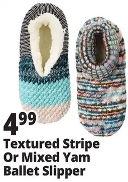 Ocean State Job Lot Textured Stripe Or Mixed Yam Ballet Slipper offer