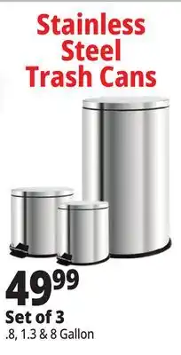 Ocean State Job Lot Stainless Steel Trash Cans offer