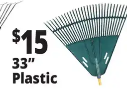 Ocean State Job Lot 33 Plastic Leaf Rake with Foam Grip Handle offer