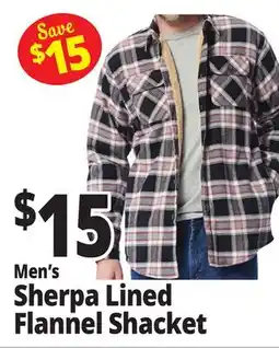 Ocean State Job Lot Men's Sherpa Lined Flannel Shacket offer