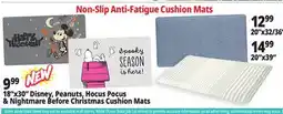Ocean State Job Lot 18x30 Disney, Peanuts, Hocus Pocus & Nightmare Before Christmas Cushion Mats offer