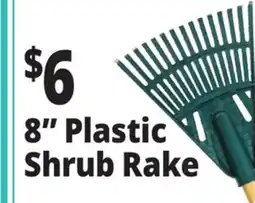 Ocean State Job Lot 8 Plastic Shrub Rake with Wooden Handle offer