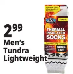 Ocean State Job Lot Tundra Outdoor Men's Lightweight Thermal Insulated Socks offer