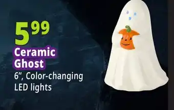Ocean State Job Lot Ghost Holding Pumpkin LED Ceramic offer