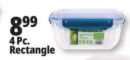 Ocean State Job Lot Think Fresh Rectangular Food Storage Container Set 4 Piece offer