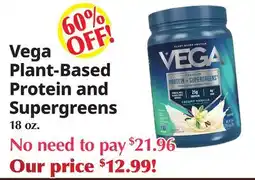 Ocean State Job Lot Vega Plant-Based Protein and Supergreens offer