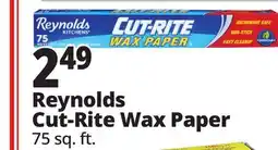 Ocean State Job Lot Reynolds Kitchens Cut-Rite Wax Paper 75 sq ft offer