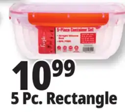 Ocean State Job Lot Think Fresh Rectangular Food Storage Container Set 5 Piece offer